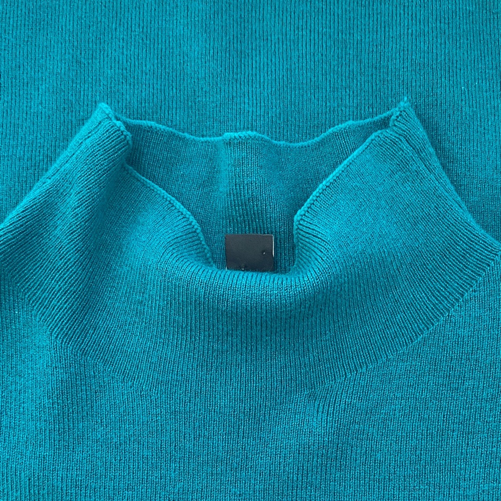 Ann Taylor Teal Mock Neck Blouse - Picture 8 of 8